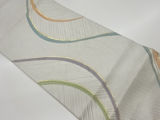 JAPANESE KIMONO / VINTAGE FUKURO OBI / WOVEN DIAGONAL STRIPE